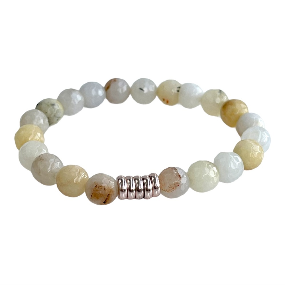 Yellow Agate Mala Style Bracelet